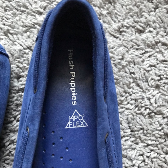 Hush Puppies Blue Suede Loafers - Picture 2 of 5